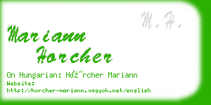 mariann horcher business card